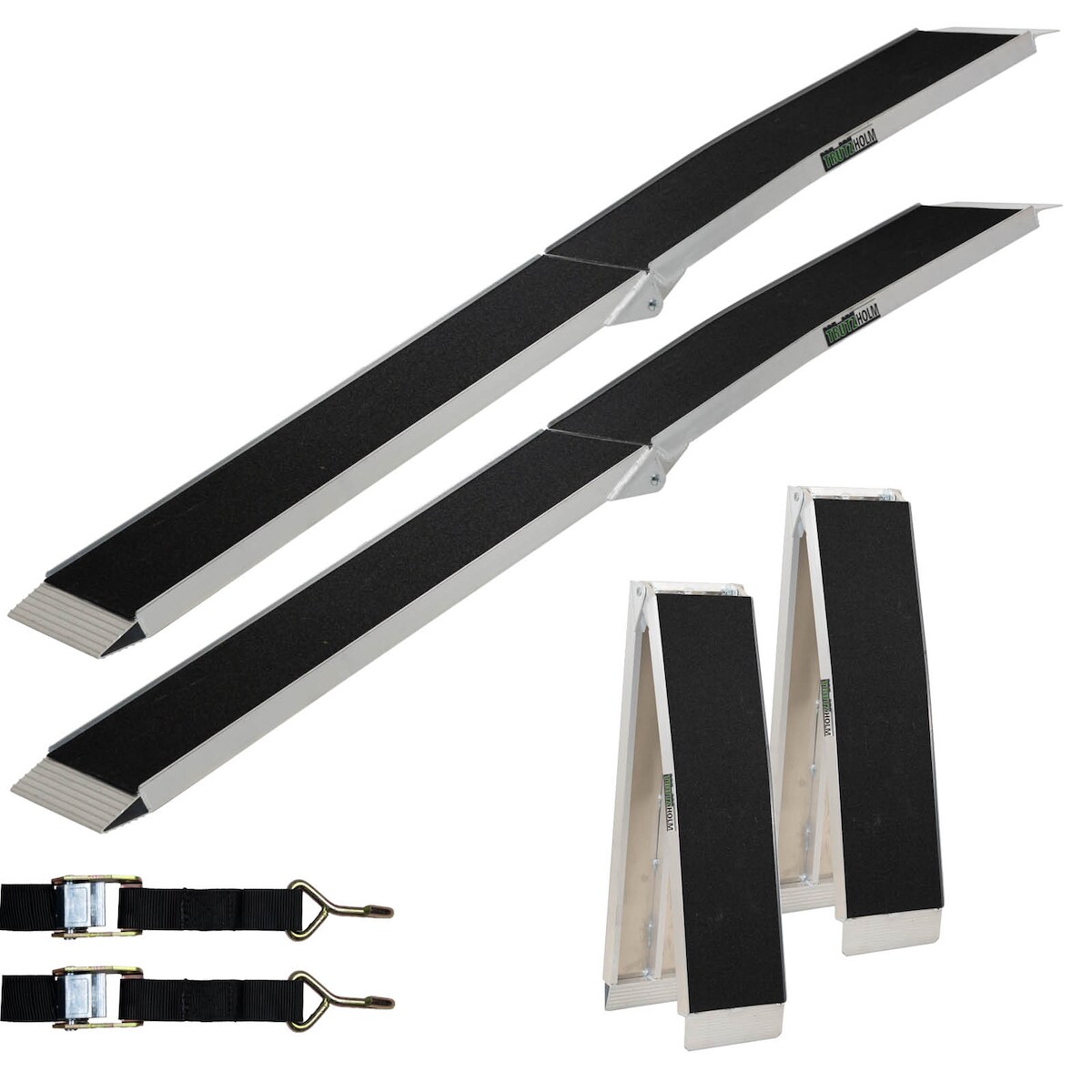 Baumarktplus TRUTZHOLM 2 x Auffahrrampe klappbar 228 cm 680 kg Traglast Alu Anti Rutsch Quad ATV Rasenmähertraktor Image