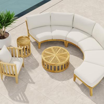 6 pc Kafelonia Teak Sectional Sofa Set by Westminster Teak with Lifetime Warranty and Sunbrella Cushions