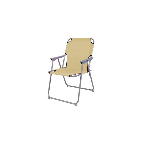Camping - Klappstuhl Stoff Oxfort Metall Beige