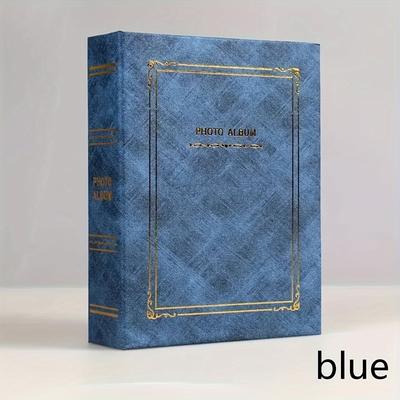 TEMU Vintage Style Photo Album With Transparent Pages – 4x6 Inch, 200 Photo Capacity, Elegant Wedding, Birthday & Christmas Gift – Elegant Paper Material, Straight Shape – Family Image