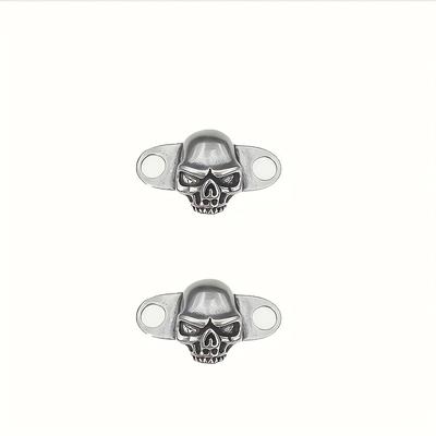 TEMU 1pair Exquisite Hand-polished Copper Shoelace Buckles, Fashion Bronze Skull Pattern Buckles, Retro Copper Shoelace Diy Accessories