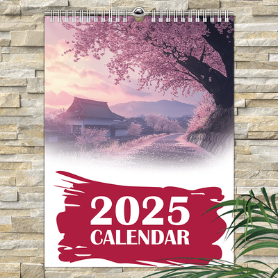 TEMU 2025 Sakura Kingdom Calendar, 12-month Wall Calendar, Paper, Office Supplies, Personal Planning Image