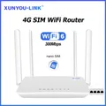 XUNYOU-LINK Router WiFi 4G SIM Modem WiFi 6 da 300 Mbps con slot per scheda SIM Supporto 32 Dispositivo Hotspot Router WIFI wireless 4G LTE