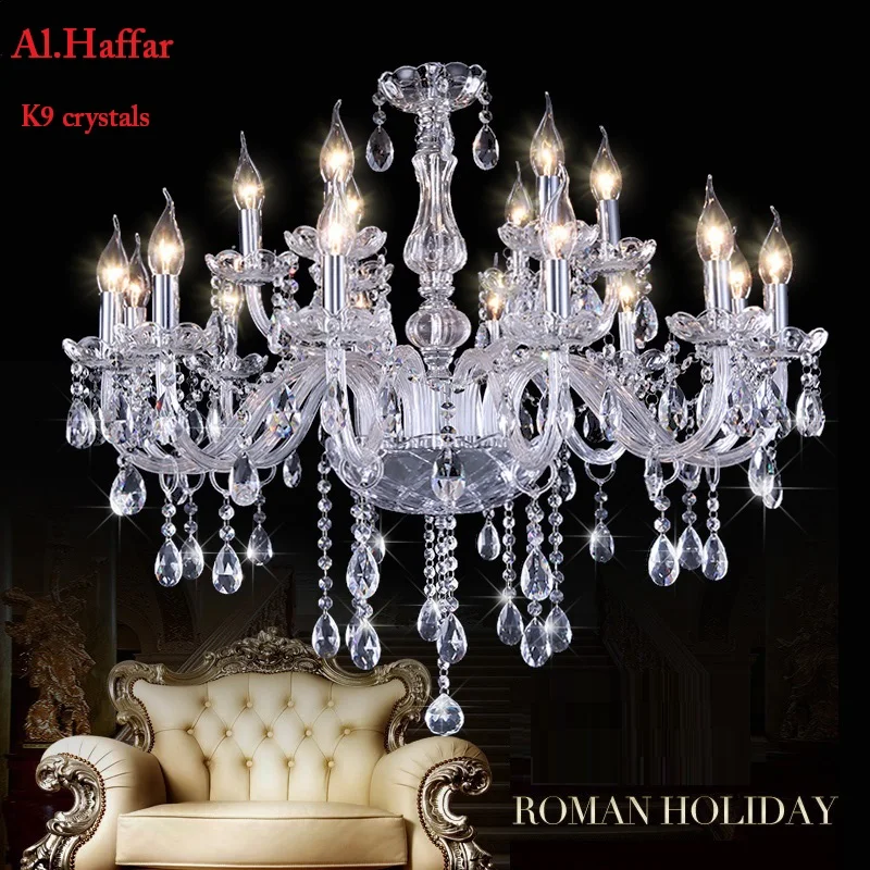 LED K9 Moderne Decken Glanz Kristall Kronleuchter Lüster De Cristal Kronleuchter AC110V/220 V Deckenleuchte Innenpendelleuchte