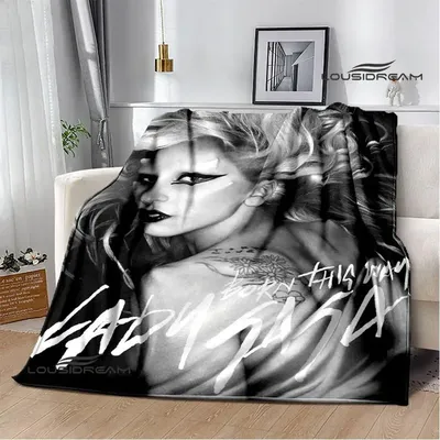 Star Lady-Gaga printed blanket warm flannel blankets soft and comfortable blanket home travel blanket bed linings birthday gift