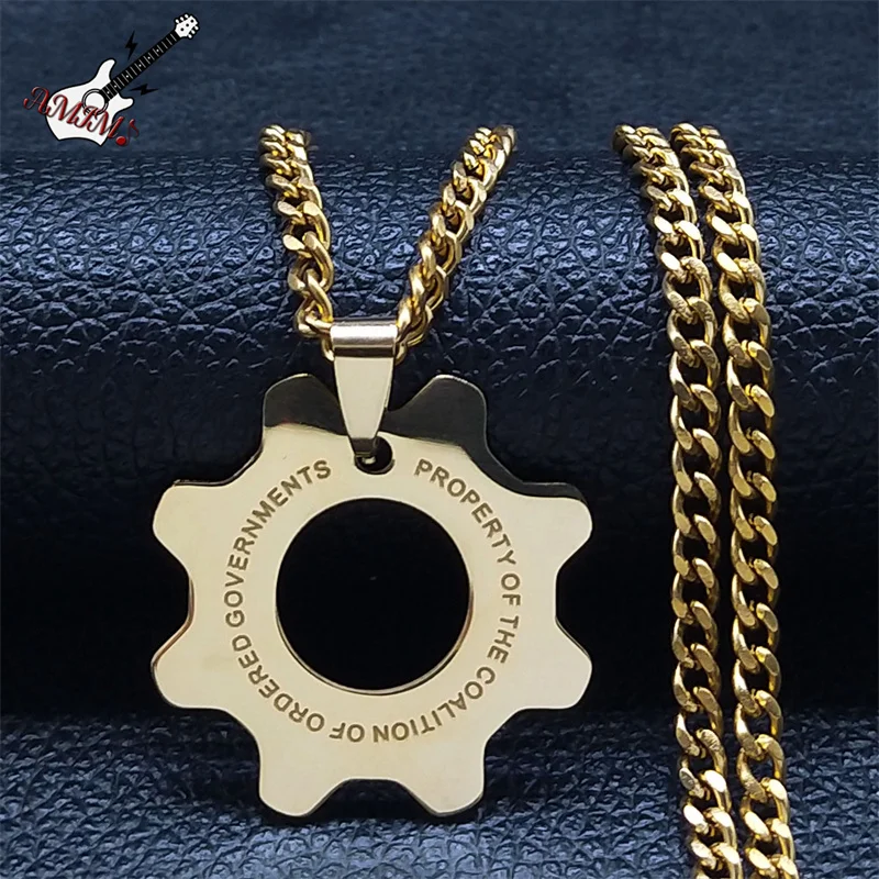Mode Spiel Krieg Maschine Halskette Edelstahl Reaktion Ofen Halsketten für Männer/Frauen Fans Schmuck gargantilla mujer N2044 Image