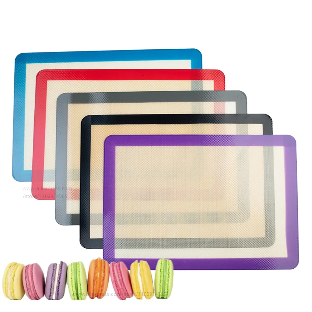 Verschiedene Farben Silikon-Backmatte, antihaftbeschichtet, hitzebeständig, Macaron, Muffin, Kekse, Backgeschirr, Ofenablage, leicht zu reinigendes Backwerkzeug Image