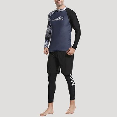 Men's Swim Trunks Rash guard Swimsuit Lightweight Long Sleeve Swimwear Swimsuit 3-Piece Swimming Surfing Beach Water Sports Printed Summer Spring Autumn