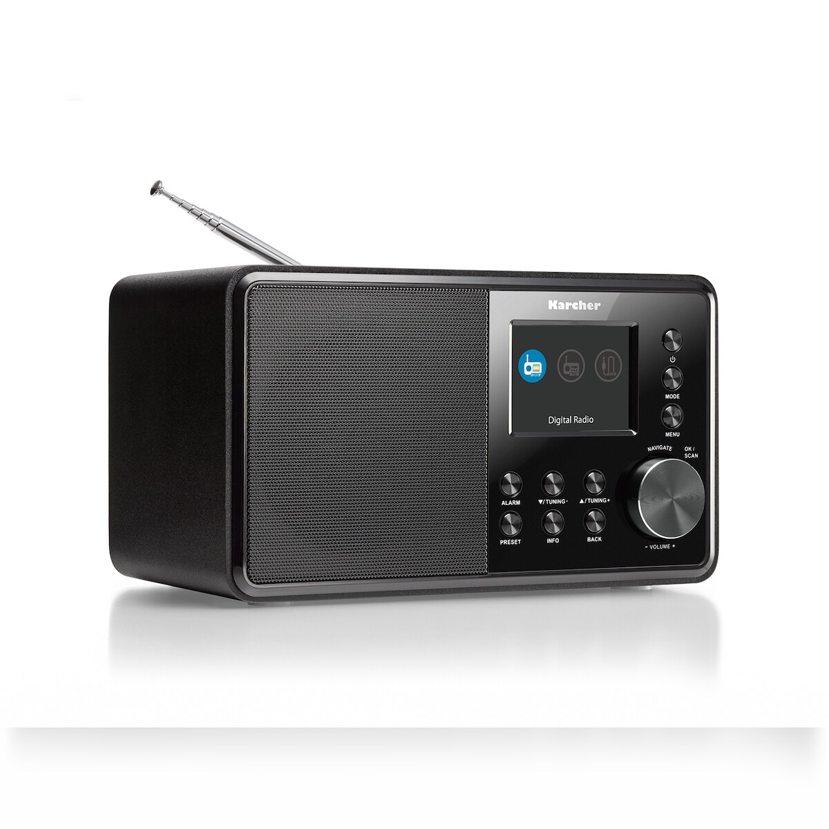 Kärcher Karcher DAB 3000 Digitalradio (DAB+ / UKW-RDS, AUX-IN, Wecker mit Dual-Alarm) schwarz Image