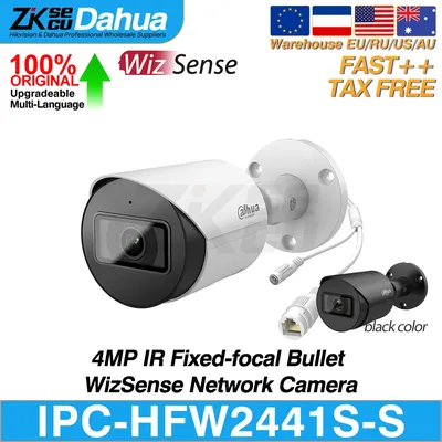 Dahua Camera 4MP IPC-HFW2441S-S Fixed-focal Bullet WizSense IR POE Build in MIC SD Card Slot