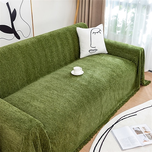 Hochwertiges Chenille-Sofatuch. Weicher und plüschiger Stoff. Perfekt zum Schutz von Sofas vor Schmutz und Flecken. Strapazierfähig und komfortabel. Ideal für den täglichen Gebrauch. Einfach Image