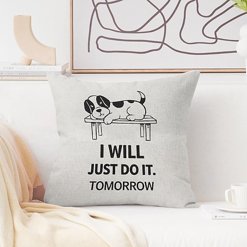 Dekorativer Kissenbezug mit lustigem Zitat, 1 Stück, weicher, quadratischer Couchkissenbezug für Schlafzimmer, Wohnzimmer, Sofa, Stuhl Image