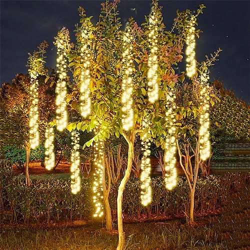 Lichter im Freien fallende Regen-Meteor-Duschen-Lichter schneefallende Eiszapfen-Lichter für Baumdekorationen Feiertagsgarten AC110V-220V Image