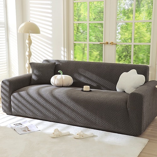 Samtsofabezug weicher und luxuriöser Samtstoff perfekt als Wohnzimmerdekor stilvoller und bequemer Schonbezug einfach anzubringen und zu reinigen langlebig und maschinenwaschbar verleiht jedem Sofa Image