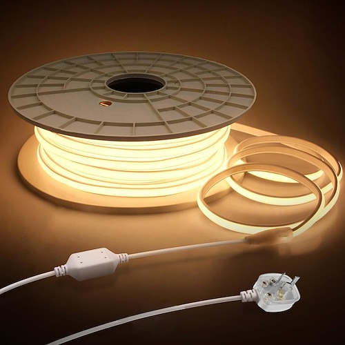 COB LED Lichtschlauch 5-50 Meter wasserfest superhell flexibles Band mit EU/US Stecker 288 LED/m flexibles Lichtband für Schlafzimmer Innen Außen Image