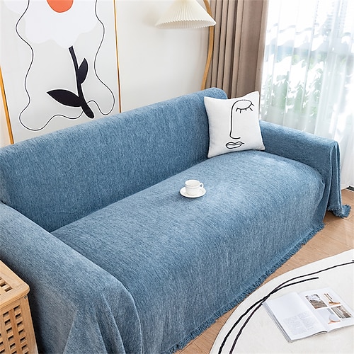 Hochwertiges Chenille-Sofatuch. Weicher und plüschiger Stoff. Perfekt zum Schutz von Sofas vor Schmutz und Flecken. Strapazierfähig und komfortabel. Ideal für den täglichen Gebrauch. Einfach Image