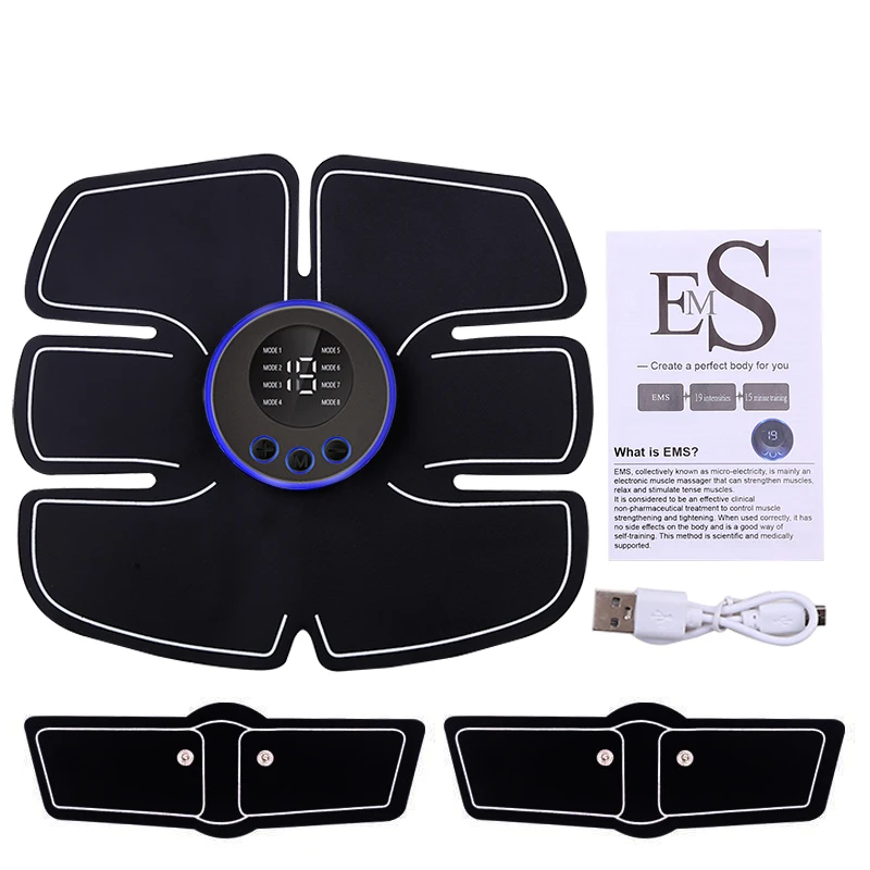 EMS Muskelstimulator Massagegerät Arm Bauch Trainer Gerät Abnehmen Fettverbrennung Körper Abnehmen Massagegerät Gewichtsverlust Pads Image