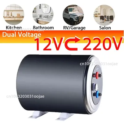 Single Dual 12V 220V Electric RV Water Heater Compact Point of Use Tank for RV, Camper Heating Solution for Bathroom, Shower