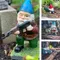 Statue de jardin de Gnome de l'armée drôle, ornement de pelouse de bureau en résine pour décoration de jardin extérieur, Figurines de Sculpture de cour de monstre en bois