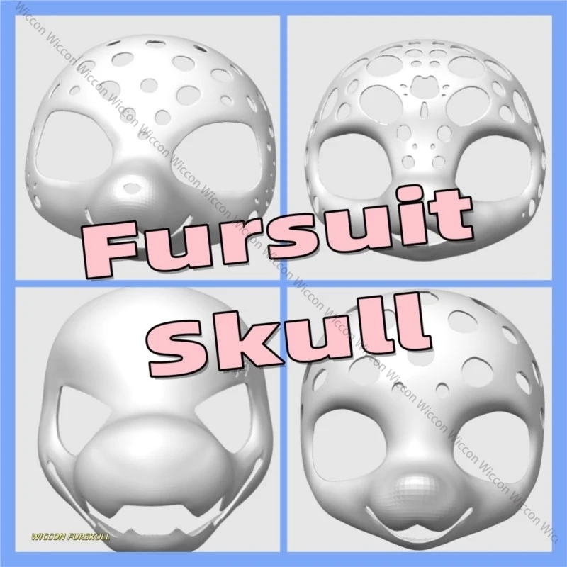 Kemono Western Kig Fursuit Maske Totenkopf Pelziges Kig Tier Niedlich Halloween Party Frau Mann Japanische Maske Zwei Arten Maske Cosplay Image