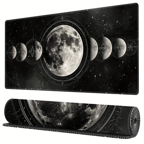 TEMU Extra-large Moon Gaming Mouse Pad - Non-slip, Edge Desk Mat For Keyboard And Mouse, 31.5x11.8 Inch - & Office Use
