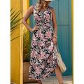 Femme Robe mi-longue Robe casual Robes bohème chic Robe Débardeur Bohême mode Décontractées Vacances du quotidien Plage Ample Graphic Sans Manches Col V Noir Bleu Eté Printemps