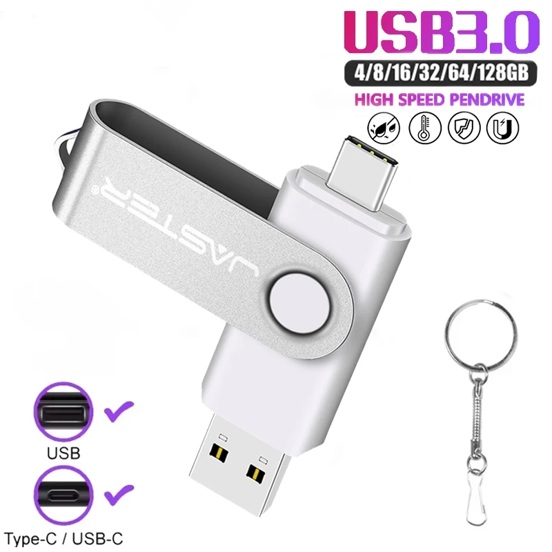 Hochgeschwindigkeits-USB 3.0 Typ C USB-Flash-Laufwerk 128 GB Kostenloser Schlüsselanhänger-Stick 64 GB Orange 2-in-1-USB-Stick 32 GB 16 GB Business Mini Image