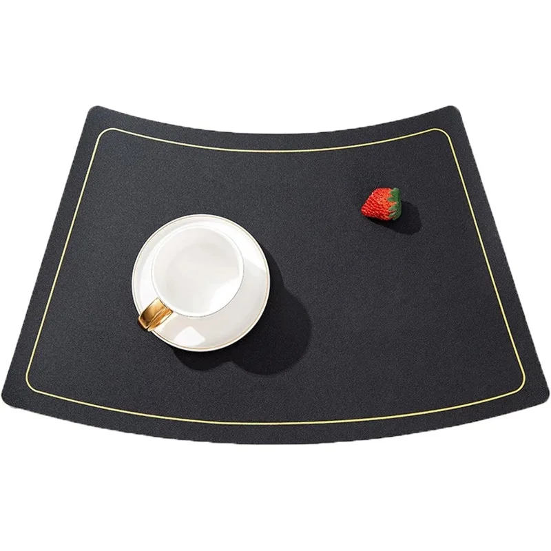 Tischsets-Set mit 1/4/6 runden Tisch-Tischsets, rutschfest, waschbar, hitzebeständig, PU, doppelseitige Essmatte für Esszimmer und Küche