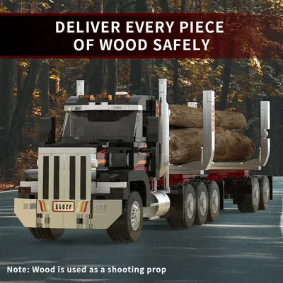 445PCS Holz Transport Lkw Kopf Bausteine Stadt Lkw Modell Bricks Desktop Ornamente kinder Image