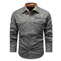 Per uomo Nero Kaki Grigio chiaro Verde militare Manica lunga Tinta unita / tinta unita Bavero Da tutti i giorni Di base Abbigliamento Contemporaneo moderno