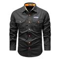 Per uomo Nero Kaki Grigio chiaro Verde militare Manica lunga Tinta unita / tinta unita Bavero Da tutti i giorni Di base Abbigliamento Contemporaneo moderno