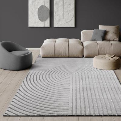 Teppich THE CARPET "Knight", grau, B:80cm H:12mm L:300cm, Polyester, Teppiche, moderner Wohnzimmer Teppich elegant glänzender Flor Image