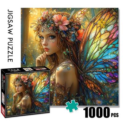 TEMU 1000pcs Fantasy Fairy Puzzle, Vibrant Art, Challenging Diy Brain Teaser, Cardboard Jigsaw For Adults, With Family Interactive Game, For Home Decor, Ideal Gift 14+
