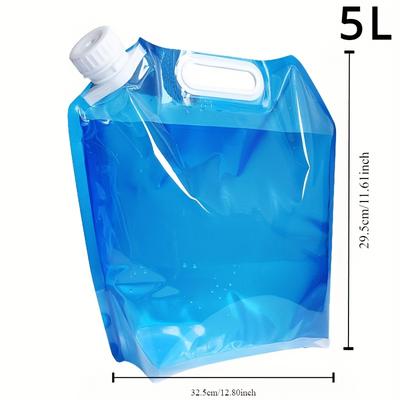 TEMU 1pc Pc Material Portable Foldable Water Container, Leakproof & Bpa-free, Ideal For Outdoor Camping, Picnics, Bbqs, Hiking, Emergency Preparedness Image