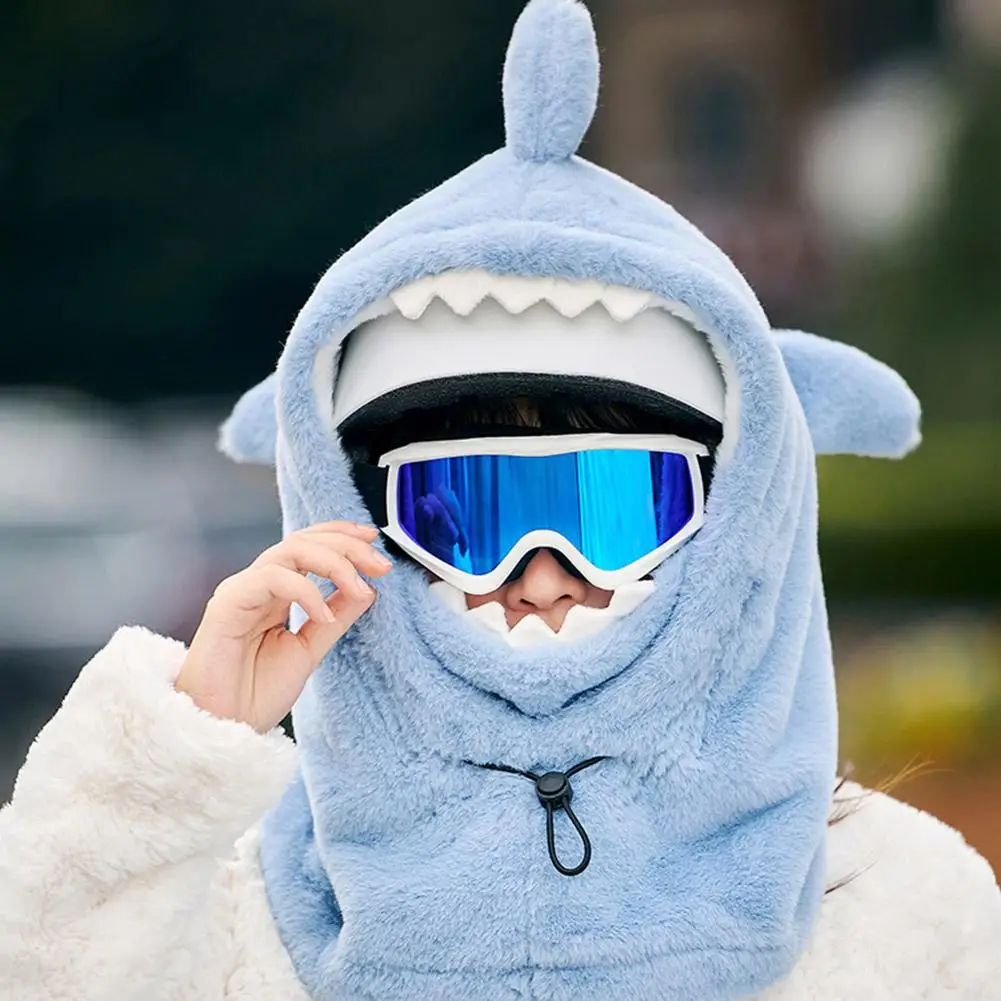 Shark Ski-Helm-Abdeckung für den Winter, warm, bequem, weiches Fleece, Ski-Kopf, Winter, Outdoor, Radfahren, Nackenwärmer 2025, Image
