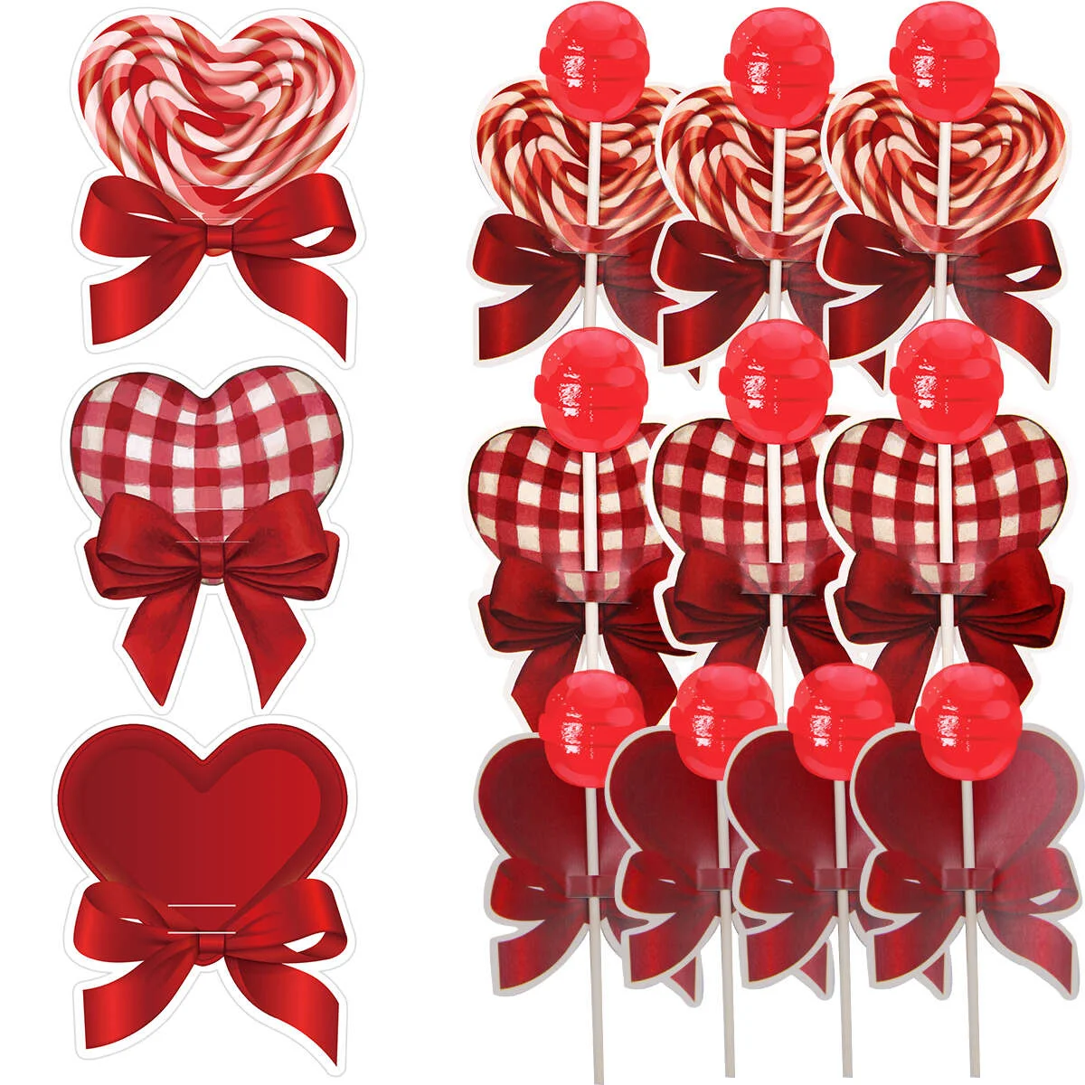 48 Stück Karton Weihnachten Lutscher Karten Engel/Weihnachtsmann/Lebkuchenmann Süßigkeitenhalter für frohe Weihnachten Party Kinder Süßigkeiten Verpackungen Image