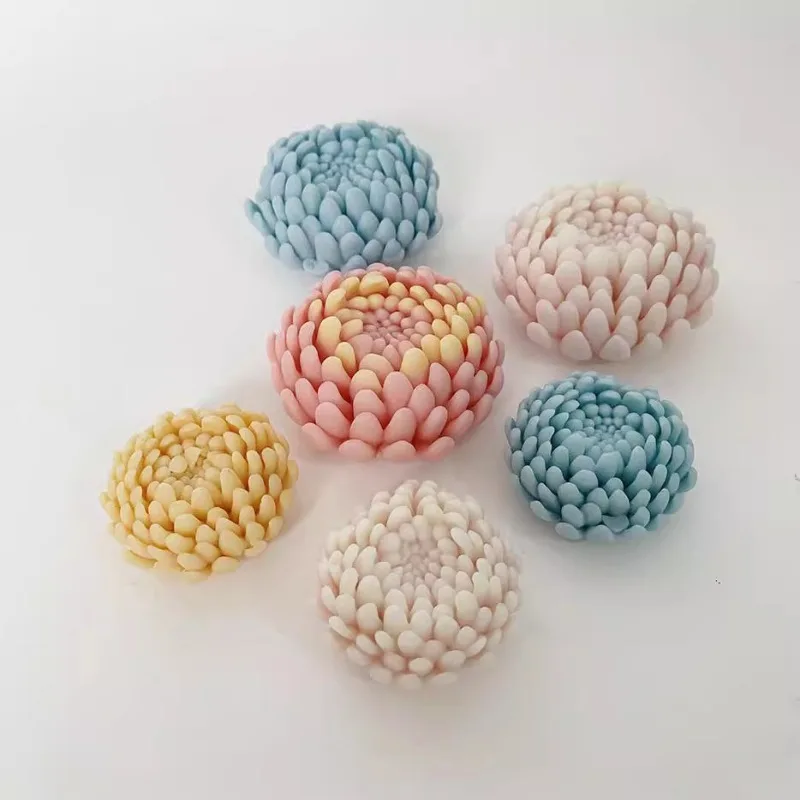 DIY Chrysantheme Kerze Silikon Form 3D Blume Seife Aromatherapie Gips Harz Handwerk Zement Form Handgemachte Kerze, Der Werkzeuge Image
