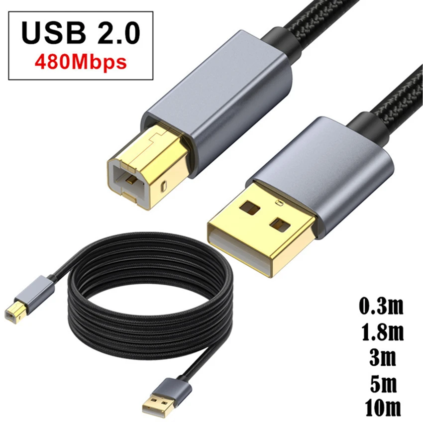 Cavo stampante USB 10M 5M 3M Cavo USB tipo B maschio a maschio USB 2.0 per stampante per etichette Canon Epson HP ZJiang Cavo stampante USB 2.0