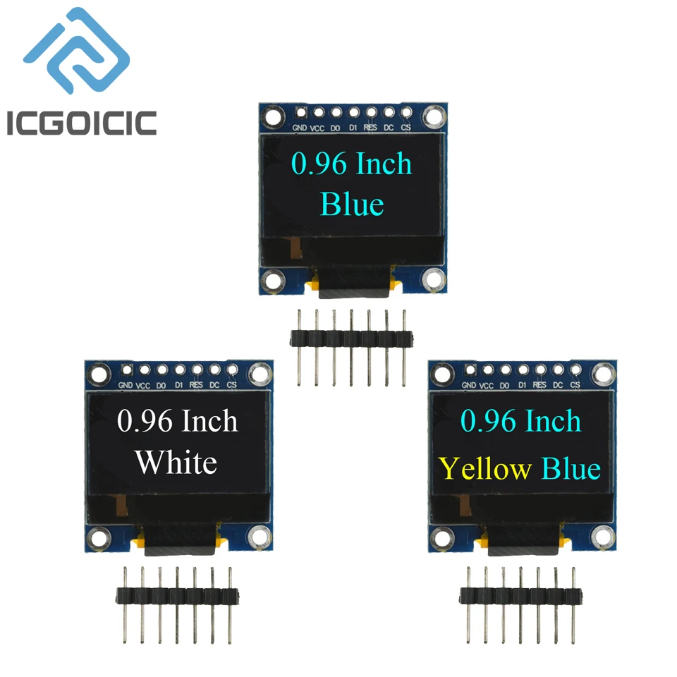 0,96 Zoll IIC SPI Seriell 7Pin Weiß/Blau/Gelb Blau/Gelb OLED Display Modul SSD1306 12864 LCD Bildschirm Board für Arduino Image