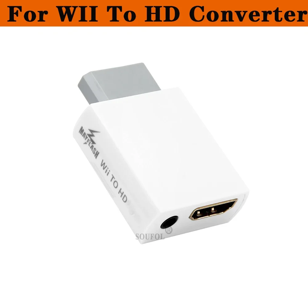 May flash für wii zu hdmi-kompatiblen konverter adapter unterstützung hd 720p/1080p 3,5mm audio für pc hdtv monitor display zubehör Image