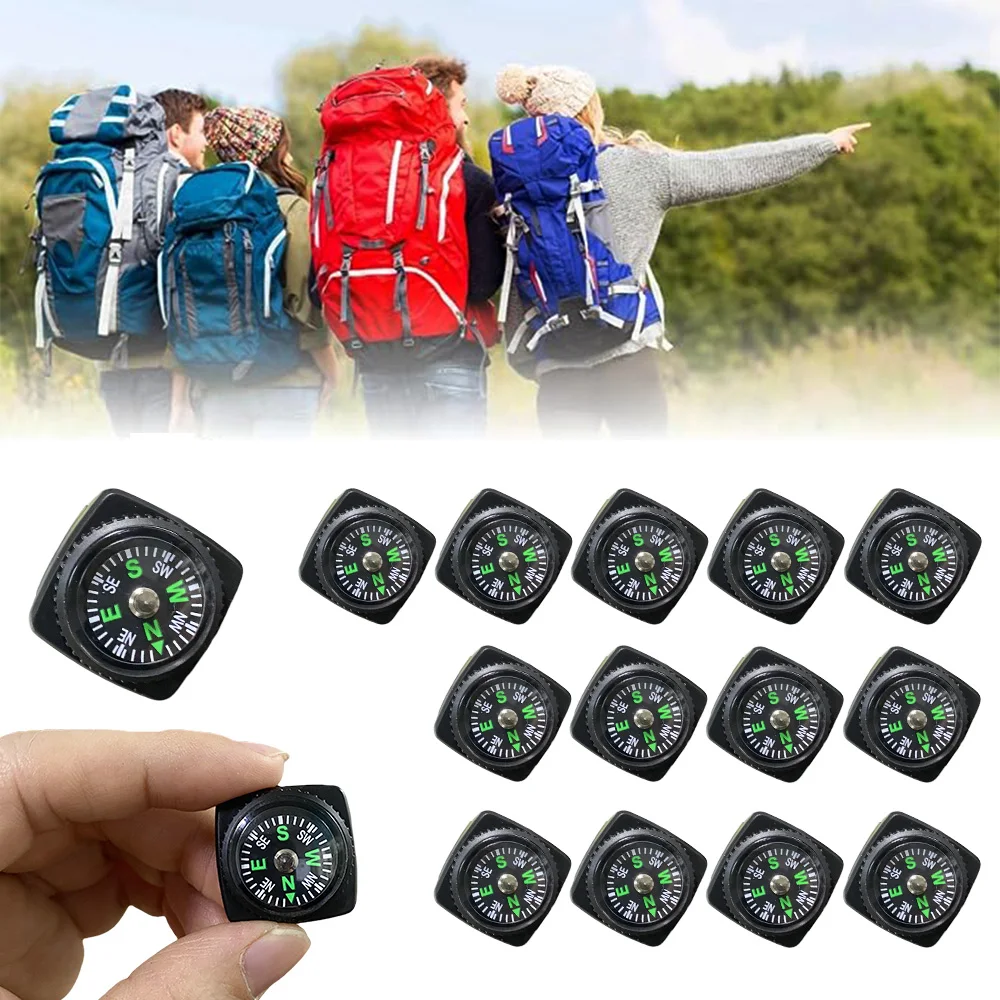 10/15/20Pcs Mini Armband Kompass Tragbare Abnehmbare Kompass Outdoor Camping Wandern Reise Notfall Überleben Navigation Werkzeug Image