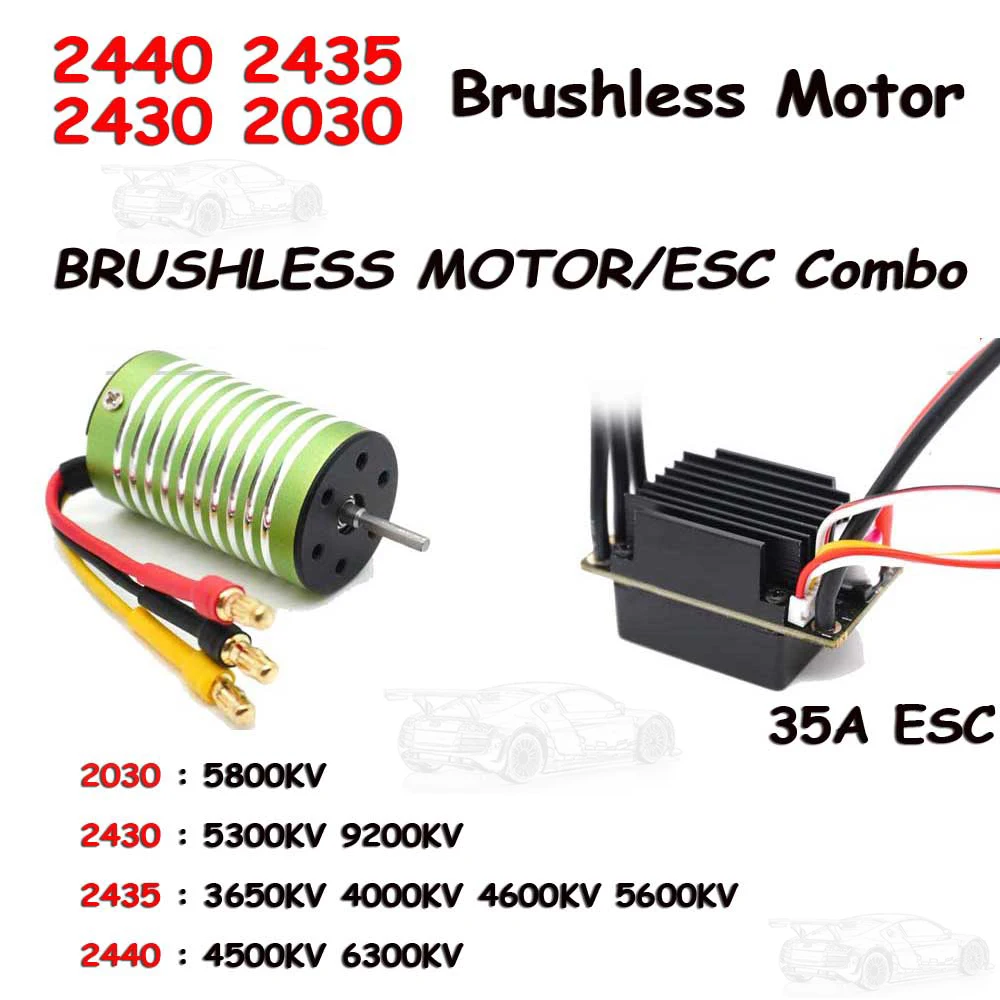 2440 2435 2430 ​ 2030 Bürstenloser Motor mit 35 A Regler für 1/16 1/18 1/20 RC Auto Traxxas HSP Wltoys E-revo XLH REMO Hobby GTR Lexus