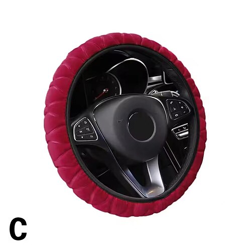 Auto-Lenkradbezug, Lenkradbezug, weiches, warmes Fell, universelles Zubehör, universelle Passform für 141/2-15 Image