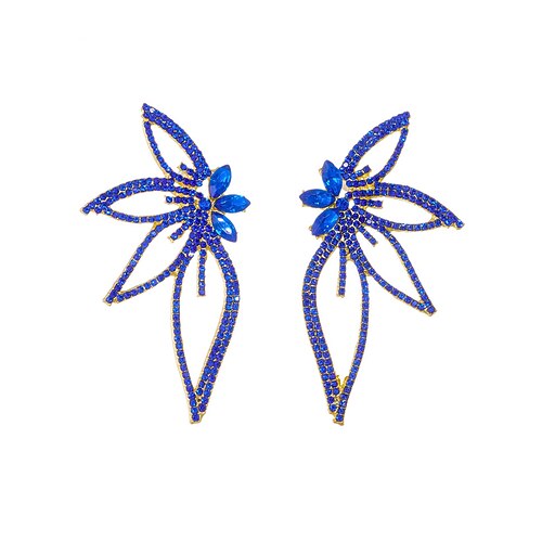 Statement-Ohrringe mit Kristall-Schmetterlingsmotiv und Strasssteinen, elegante Ohrhänger für Damen, perfekt für Hochzeiten, Partys und formelle Anlässe Image