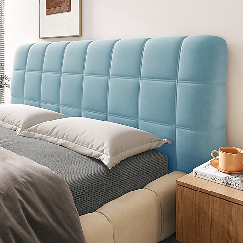 Vollumschließender Kopfteilbezug aus Kristallsamt mit Polsterung aus PP-Baumwolle, staubdicht Stoßfester Schonbezug für Kopfteil, Queen/King/Full, elastische Seiten passen auf verschiedene Kopfteile Image