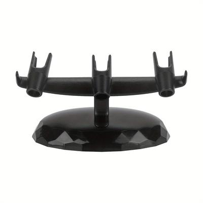 TEMU 3-slot Desktop Airbrush Stand Holder - Durable Pp Plastic Airbrush Pen Organizer With Ergonomic Grip, Compact Black & Diy Accessory For Makeup, Painting, Crafting, , Highquality Construction Image