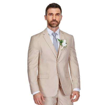 3-piece Premium Vested 3-piece Slim Fit Suit - Natural - Braveman Suits