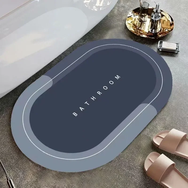 Tapis de bain absorbant pour salle de bain, velours corail, Absorption d'eau Super rapide, doux et confortable, séchage plus facile, tapis de pied en boue pour salle de bain