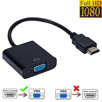 HDMI-kompatibel zu VGA Adapter Full HD 1080P Digital Analog HDMI HDTV Männlich Zu Weiblich VGA Kabel Konverter für PC Laptops Tablet Image