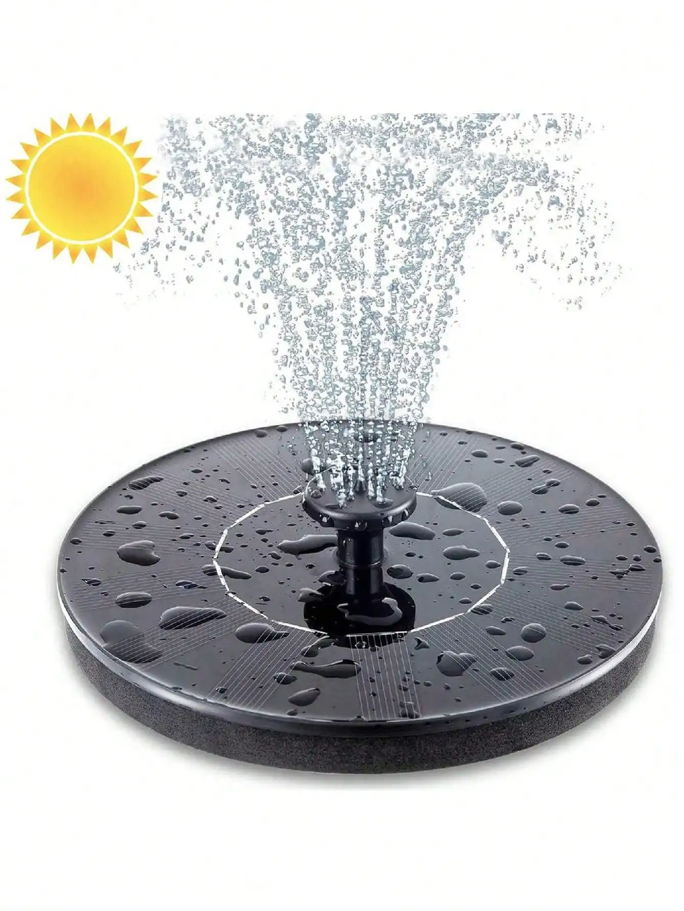 Solar-Brunnenpumpe, Solar-Brunnen für Vogelbad, freistehender schwimmender Wasserbrunnen, solarbetriebene Brunnenpumpe für Vogel B